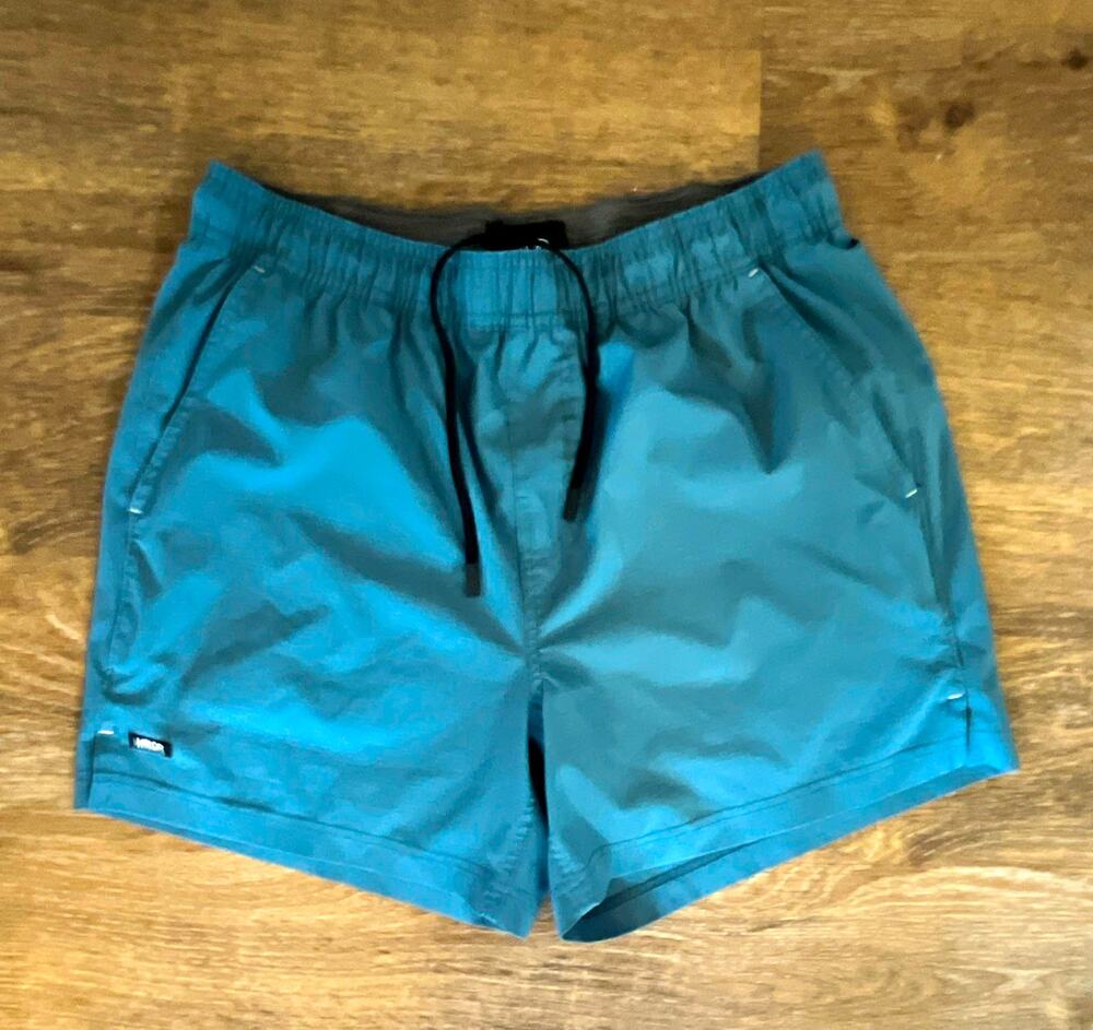 Valor Collective Men's Solid Blue Swim Shorts M Elastic Waist Drawstring